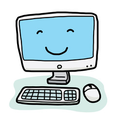 modern computer cartoon / cartoon vector and illustration, hand drawn style, isolated on white background.