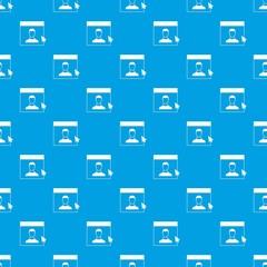 Cursor point man on monitor pattern seamless blue