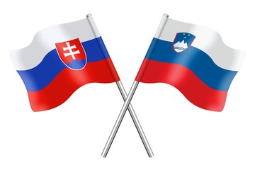 Flags. Slovakia and Slovenia