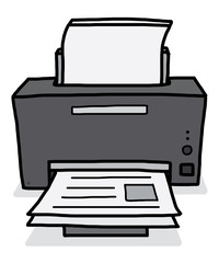 printer / cartoon vector and illustration, hand drawn style, isolated on white background.