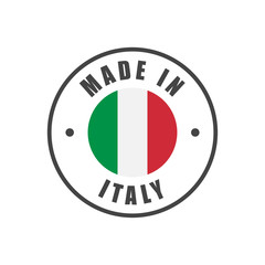 "Made in Italy" badge with Italian flag