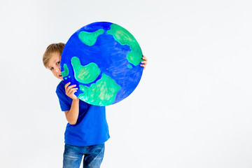Kids with a globe