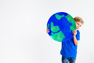 Kids with a globe