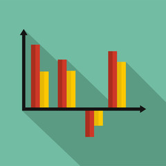 Business diagram icon vector flat