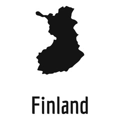 Finland map in black vector simple