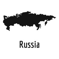 Russia map in black vector simple