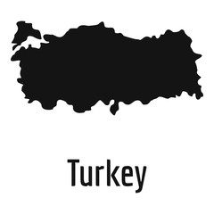 Obraz premium Turkey map in black vector simple