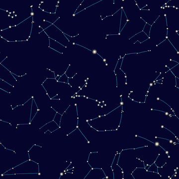 signs of the zodiac constellation seamless pattern illustration © orpoliii