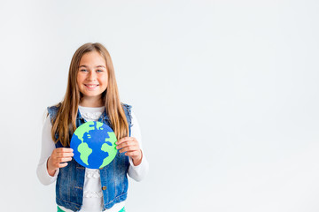 Kids with a globe