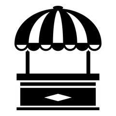 Table stall icon, simple black style