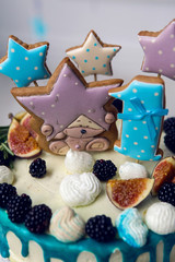 cake with berries on the first day