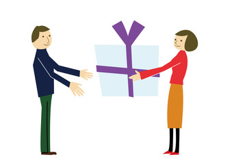 Obraz premium 恋人 ギフトボックス 贈り物