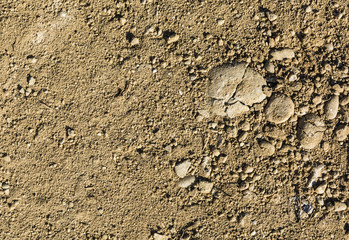 Ground with gravel as a natural pattern.