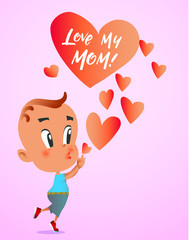 Greeting card to Mother day. Vector illustration.