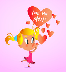 Greeting card to Mother day. Vector illustration.