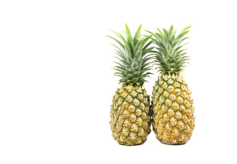 Fresh pine apple, vitamin and good for health isolated on white background.