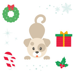 cute dog vector cartoon illustration vector