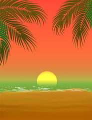 Summer time poster. Vector illustration.