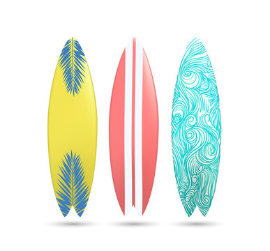 Vector illustration surfboard design collection.