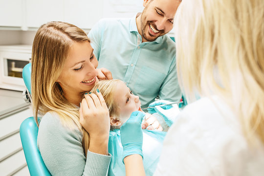 Family in dental office