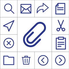 mail application software development required icons set, isolated flat vector 