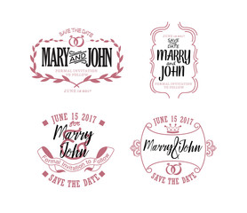Wedding holiday logo collection. Vector illustration.