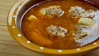 Turkish soup with meatballs