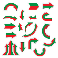 Christmas paper arrow stickers with shadows