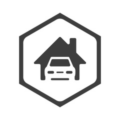 ikona sześciobok z zaokrąglonymi wewnątrz krawędziami