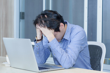 Businessman is disappointed from losing in business situation