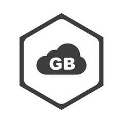 ikona sześciobok z zaokrąglonymi wewnątrz krawędziami