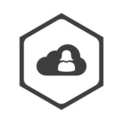 ikona sześciobok z zaokrąglonymi wewnątrz krawędziami