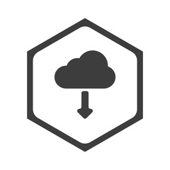 ikona sześciobok z zaokrąglonymi wewnątrz krawędziami