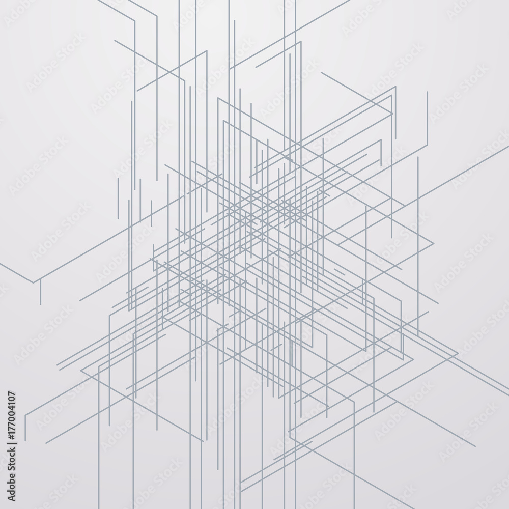 Wall mural vector abstract linear background
