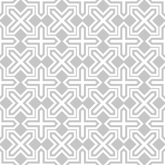 Gray and white geometric ornament. Seamless pattern