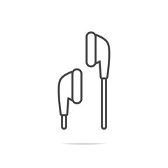 Earphones line icon vector transparent
