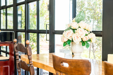 empty vintage table and chair