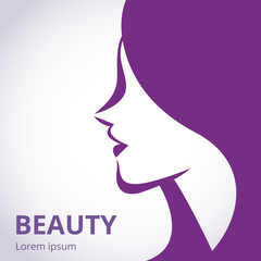Vector silhouette of a girl in profile template logo or an abstract concept for beauty salons, spa, cosmetics, fashion and beauty industry