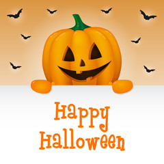 Happy Halloween - concept of card wit wishes. Vector.