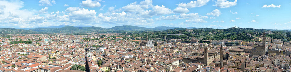 Fototapeta na wymiar Aerial panoramic view of Florence, Florence, Italy