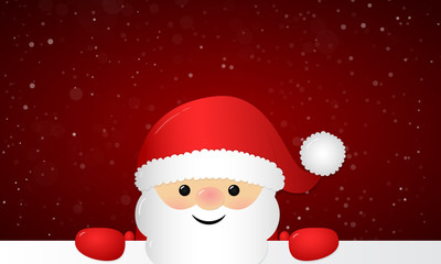 Singing Santa Claus on blue background. Vector.