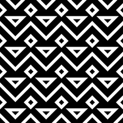 Black and white geometric ornament. Seamless pattern