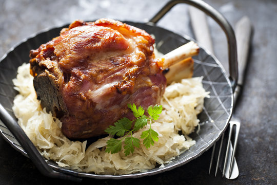 pork knuckle with sauerkraut