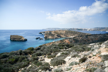 Fototapeta na wymiar Blue lagoon, Comino Island, Malta