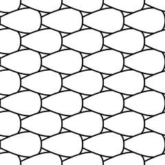 Geometric ornament. Black on white seamless pattern