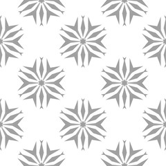 Gray floral seamless pattern on white background
