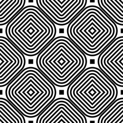 White and black geometric ornament. Seamless pattern