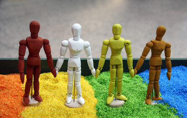Menschen Hand in Hand Symbol für Frieden und Toleranz - Diversity
