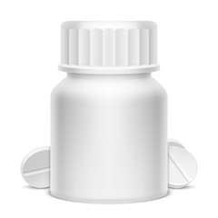 White Medicine Pill Bottle