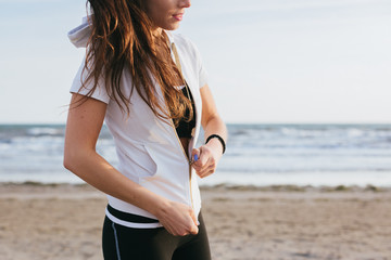 Woman ready to start the workout outdoor